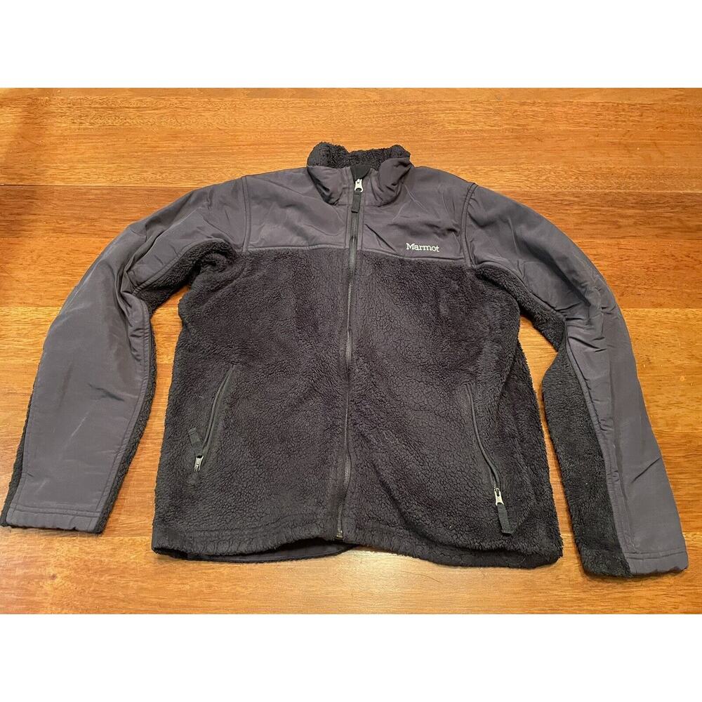 XL Marmot kids black fleece zip up jacket coat